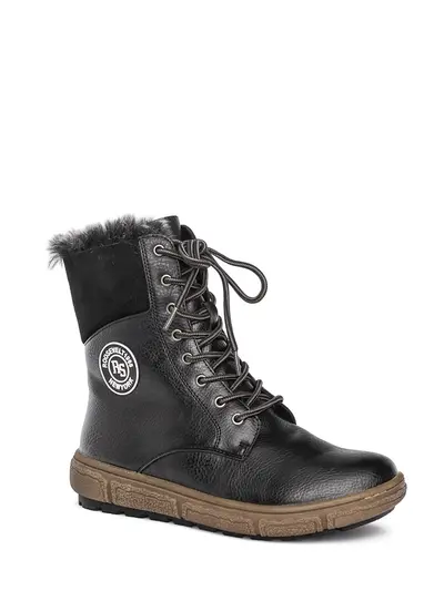 Ботинки черные с опушкой